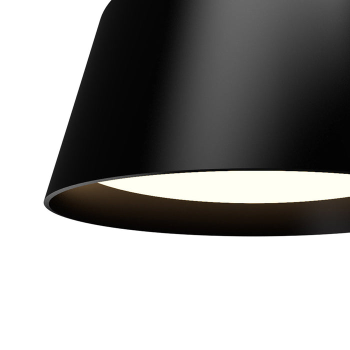 Conical LED Narrow Flush Mount Ceiling Light in Detail.