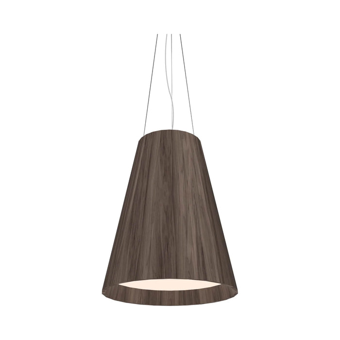 Conical Narrow Pendant Light in American Walnut (Large).
