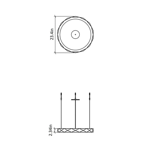 Facet LED Pendant Light - line drawing.