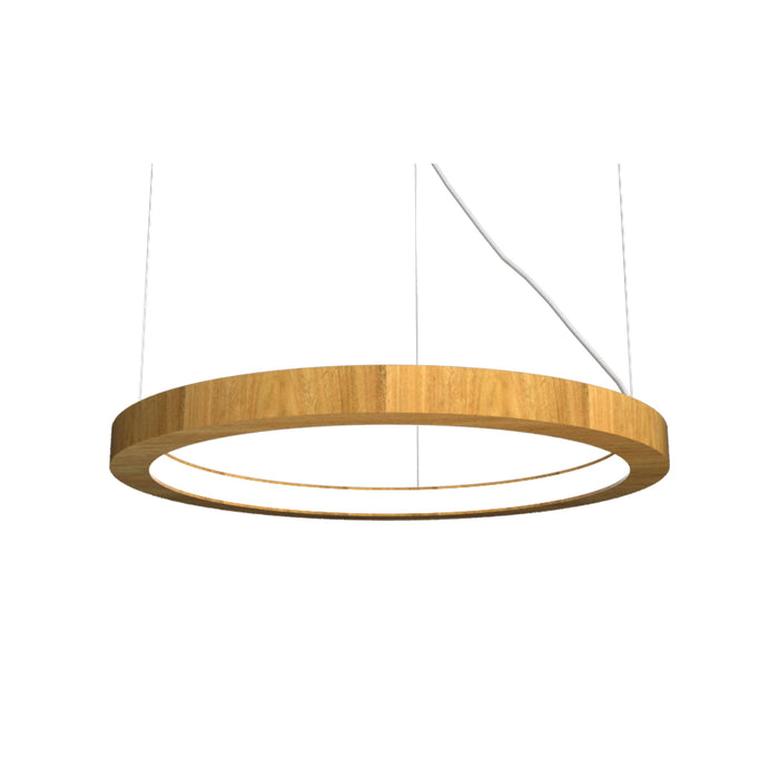 Frame LED Pendant Light in Louro Freijó (31.5-Inch).