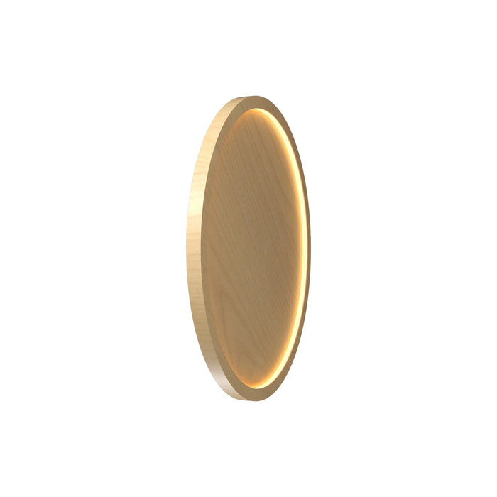 Naiá Round LED Wall Light in Maple (Small).