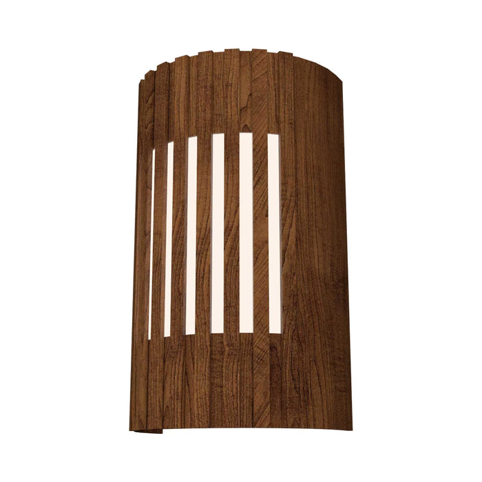 Slatted Curved Wall Light in Imbuia.