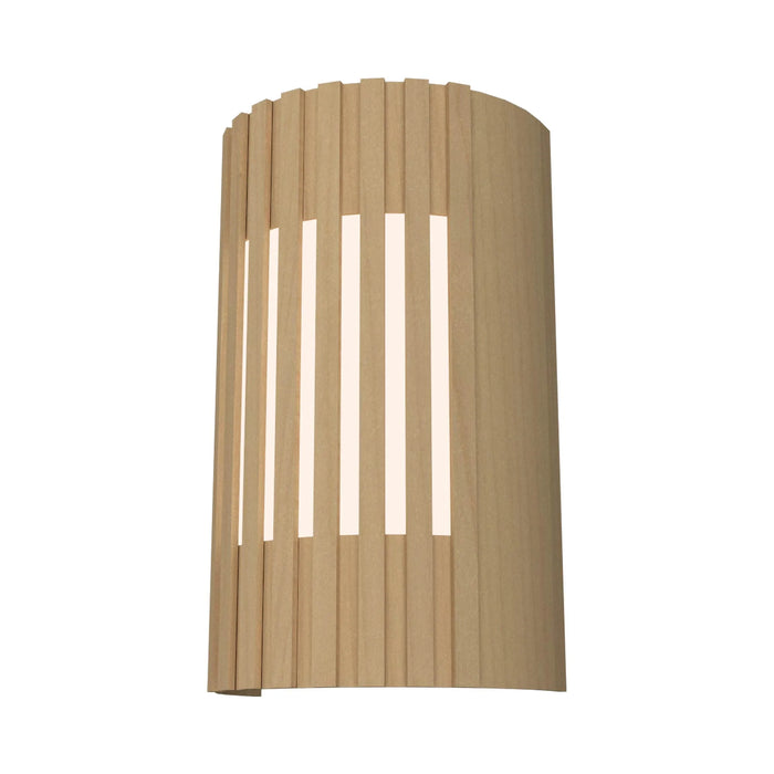 Slatted Curved Wall Light in Maple.