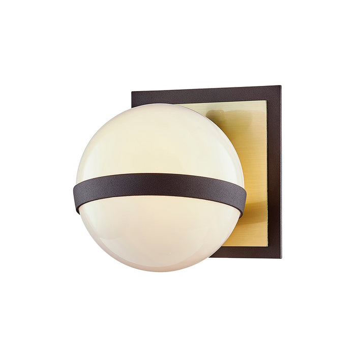 Ace Bath Wall Light in Textured Bronze / Brushed Brass.