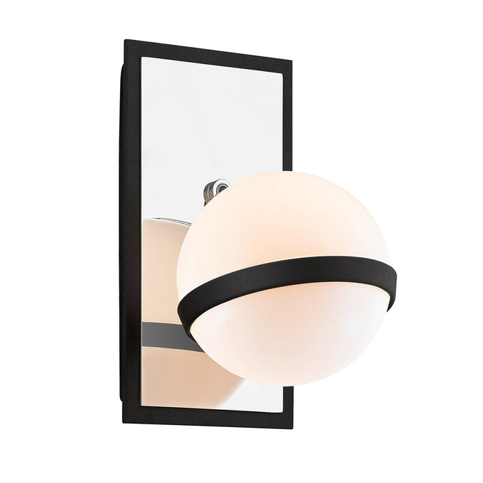 Ace Wall Light in Carbide Black with Polish Nickel Accents.