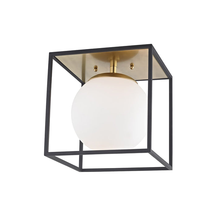 Aira Flush Mount Ceiling Light in Aged Brass/Small.