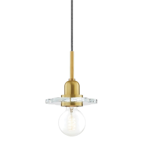 Alexa Pendant Light in Brass and Clear.