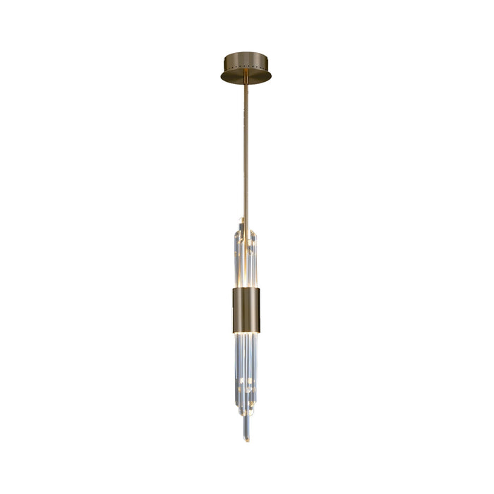 Lucca LED Mini Pendant Light in Brushed Champagne Gold & Matte White.