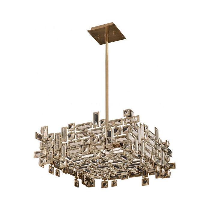 Vermeer Square Pendant Light in Brushed Champagne Gold.