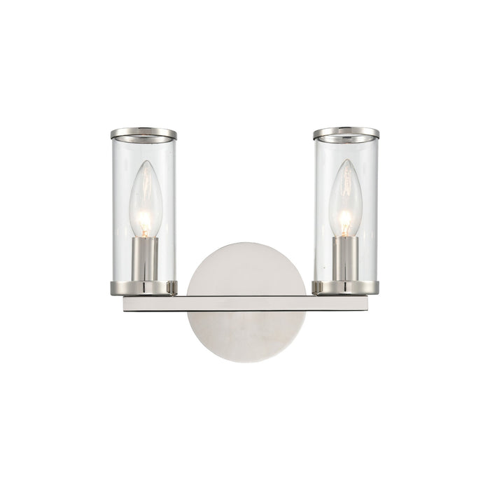 Revolve Bath Vanity Wall Light in 2-Light/Polished Nickel.