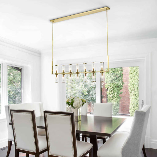 Revolve Linear Pendant Light in Dining Room.