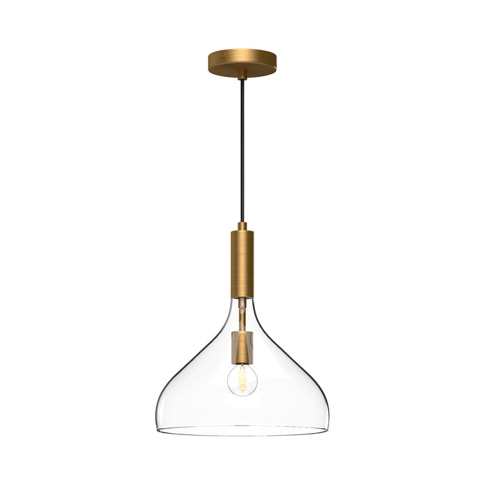 Belleview Pendant Light in Aged Gold/Clear Glass.