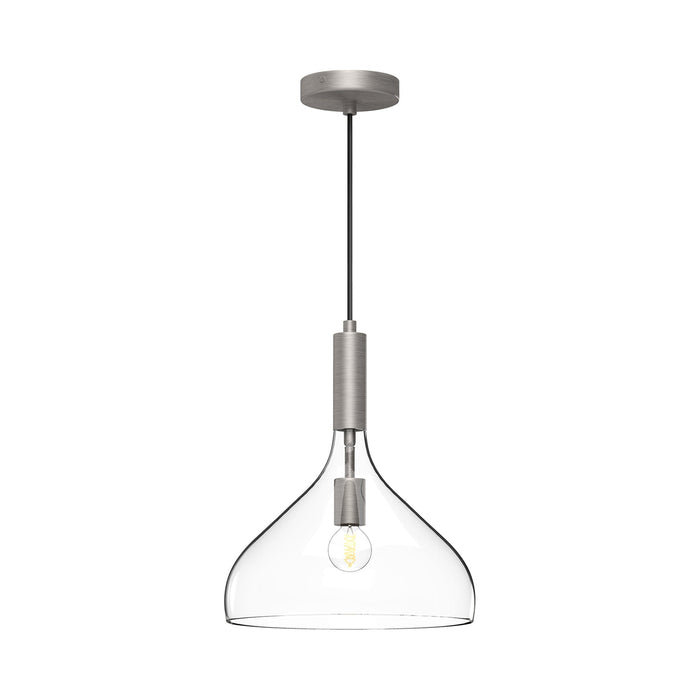 Belleview Pendant Light in Brushed Nickel/Clear Glass.