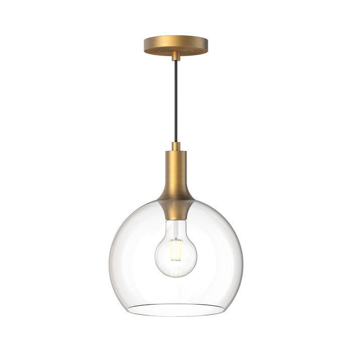 Castilla Pendant Light in Aged Gold/Clear Glass (Large).