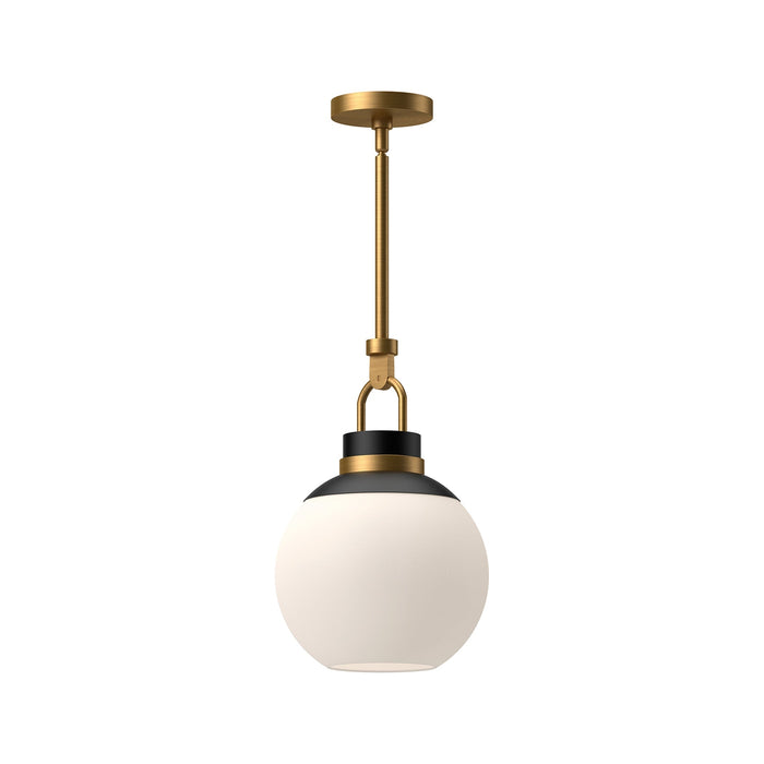 Copperfield Pendant Light in Aged Gold/Opal Matte Glass (Small).