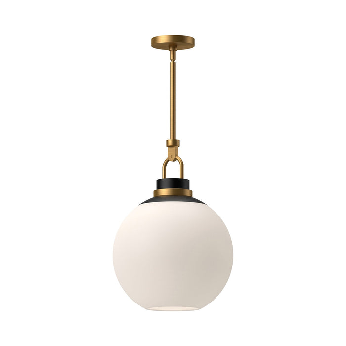 Copperfield Pendant Light in Aged Gold/Opal Matte Glass (Large).