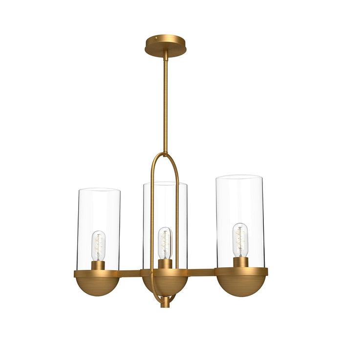 Cyrus Linear Pendant Light in Aged Gold.