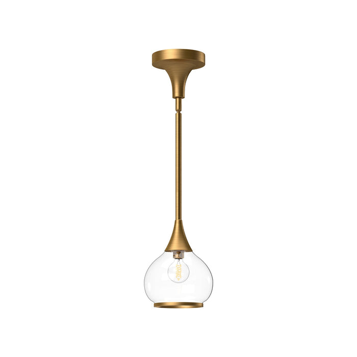 Hazel Pendant Light in Aged Gold/Clear Glass (6.63-Inch).