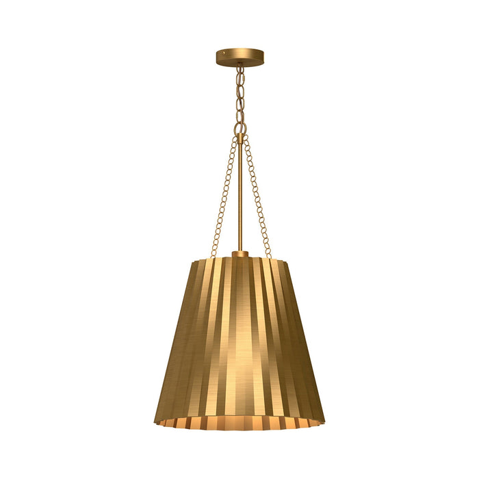Plisse Pendant Light in Aged Gold (Large).