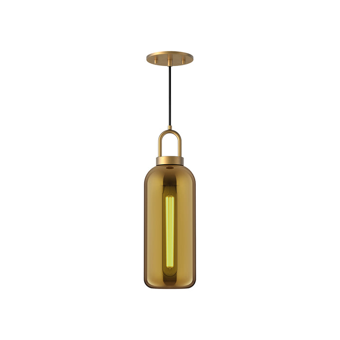 Soji Pendant Light in Aged Gold/Copper Glass (Small).