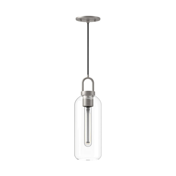 Soji Pendant Light in Brushed Nickel/Clear Glass (Small).