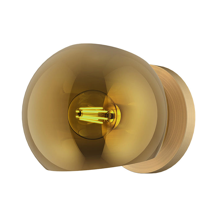 Willow Bath Wall Light in Brushed Gold/Copper Glass.