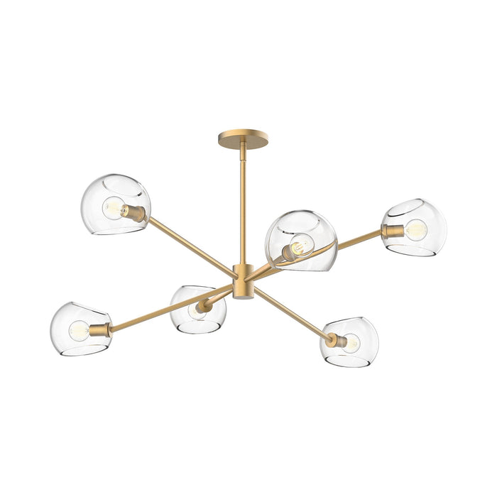 Willow Chandelier in Brushed Gold/Clear Glass (6-Light).