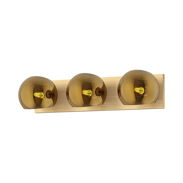 Willow Vanity Wall Light in Brushed Gold/Copper Glass (3-Light).