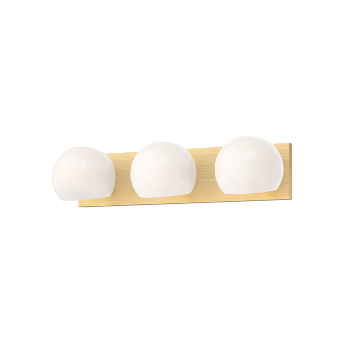 Willow Vanity Wall Light in Brushed Gold/Opal Matte Glass (3-Light).
