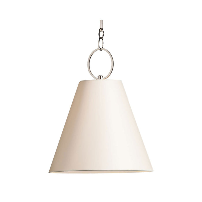 Altamont Pendant Light in Parchment/18-Inch/Polished Nickel.