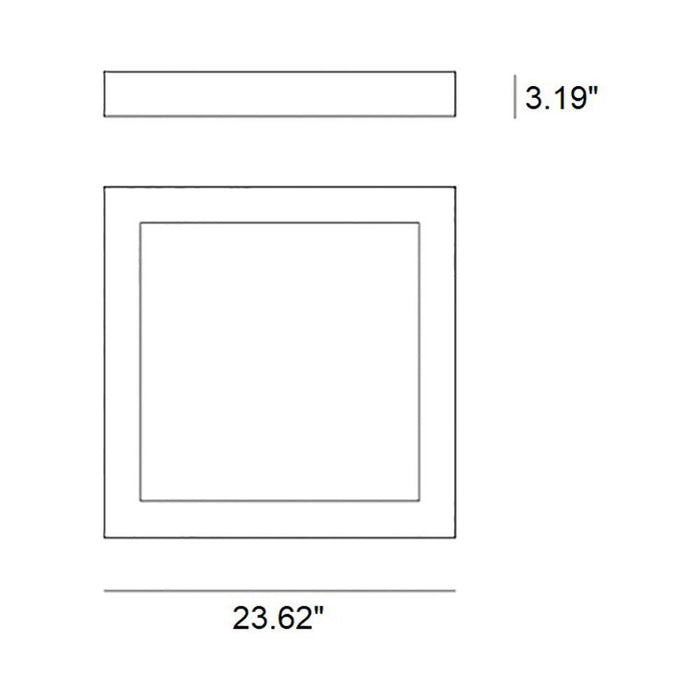 Altrove 600 Ceiling/Wall Light - line drawing.