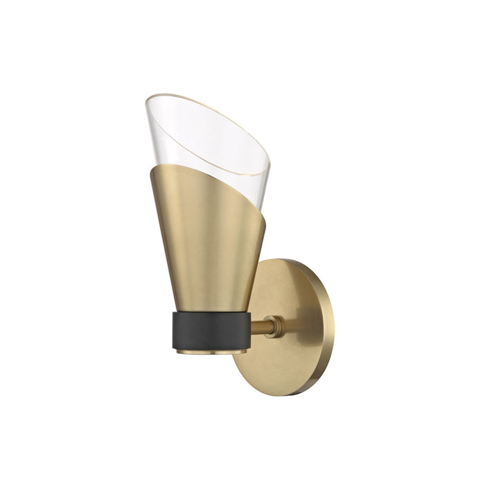 Angie Wall Light in Aged Brass / Black/1-Light.