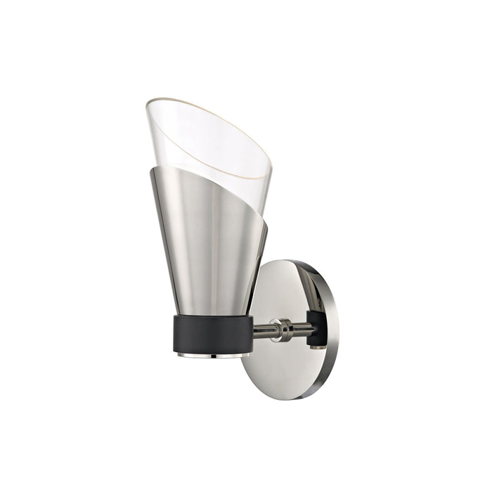 Angie Wall Light in Polished Nickel / Black/1-Light.