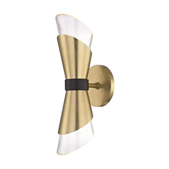 Angie Wall Light in Aged Brass / Black/2-Light.
