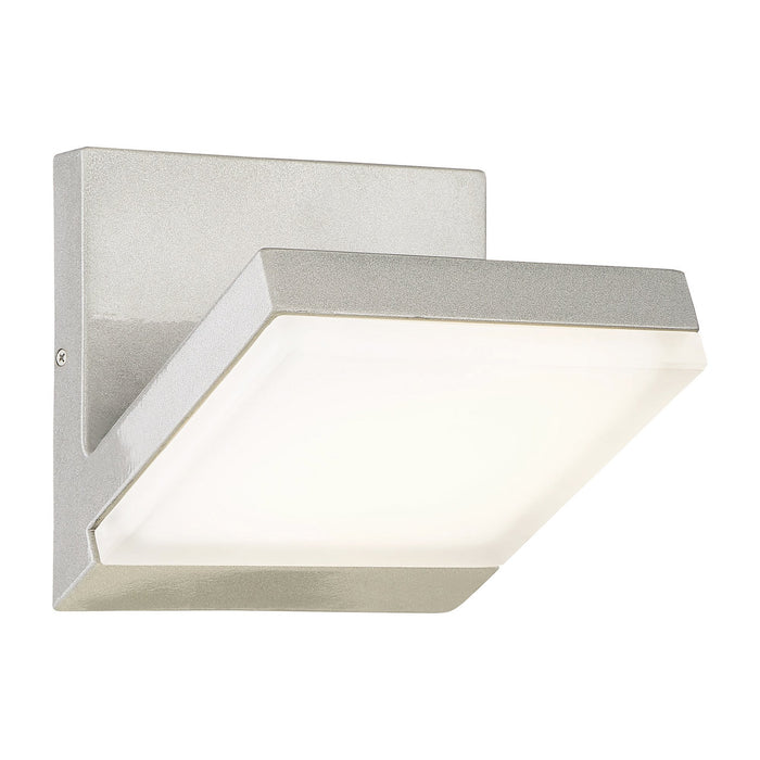 Angle Outdoor LED Wall Light in Silver Dust.