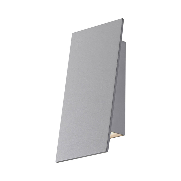 Angled Plane LED Outdoor Wall Light in Small/Textured Gray/Downlight.