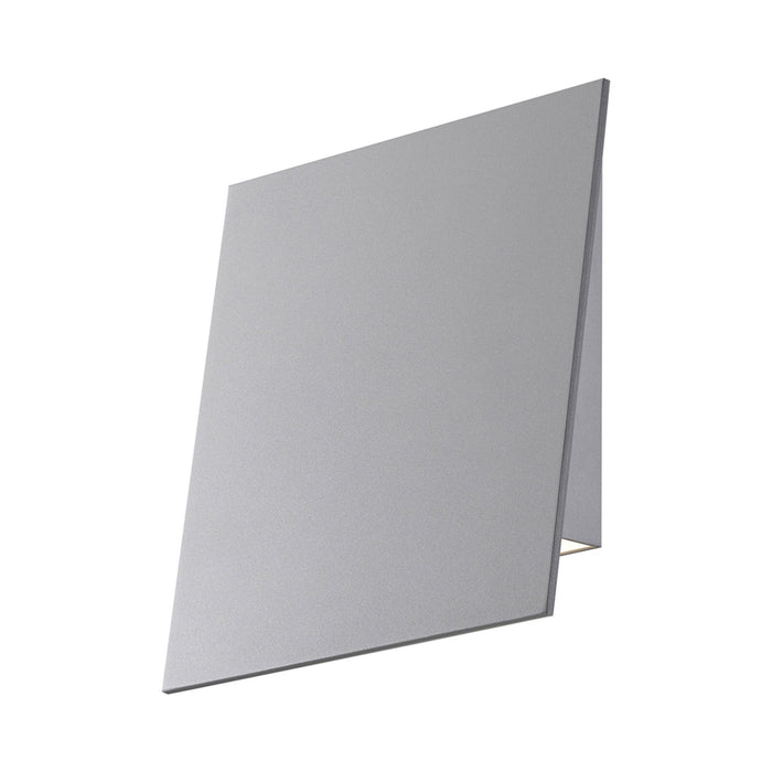 Angled Plane LED Outdoor Wall Light in Large/Textured Gray/Downlight.