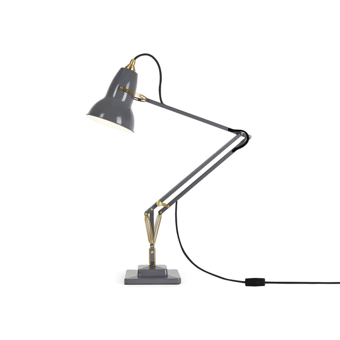 Original 1227 Desk Lamp in Elephant Grey/Brass (Medium/Standard Desk Base).