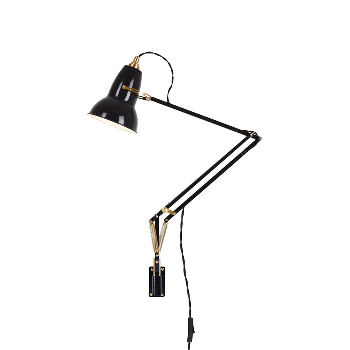 Original 1227 Desk Lamp in Gloss Jet Black/Brass (Medium/Wall Bracket).