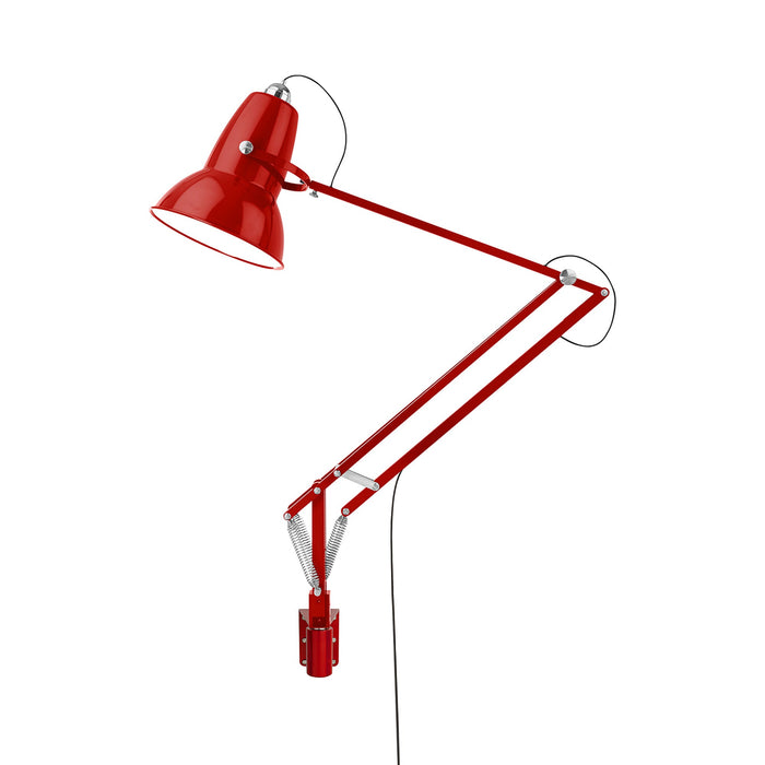 Original 1227 Desk Lamp in Crimson Red/Chrome (Large/Wall Bracket).