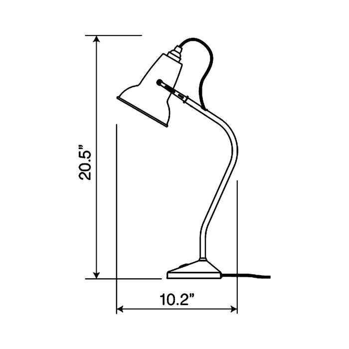 Original 1227 Table Lamp - line drawing.