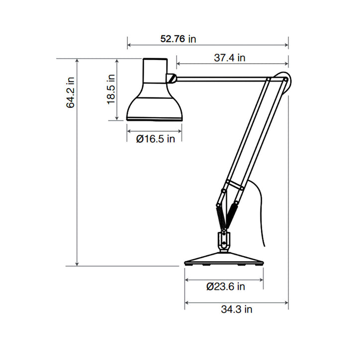 Type 75 Floor Lamp - line drawing.