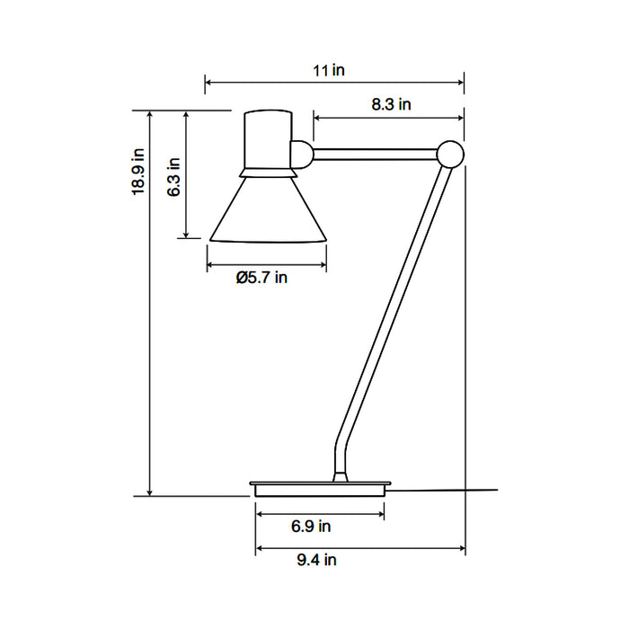 Type 80 Table Lamp - line drawing.