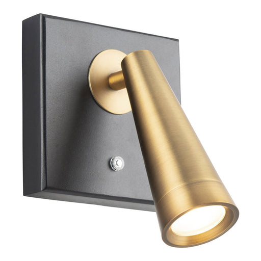 Arne LED Adjustable Wall Light in Aged Brass.