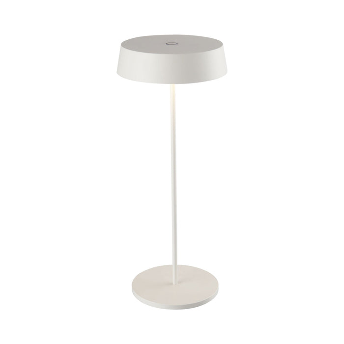 Alessandro Volta LED Portable Battery Table Lamp in White.
