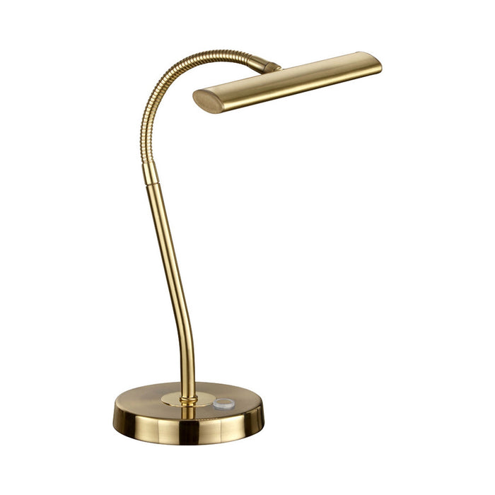 Curtis LED Desk Lamp in Satin Brass.