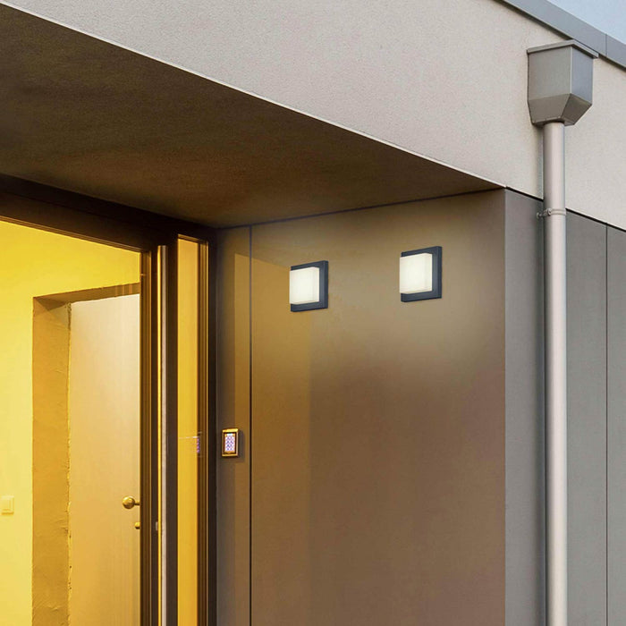 Hondo Outdoor LED Wall Light in Outdoor Area.