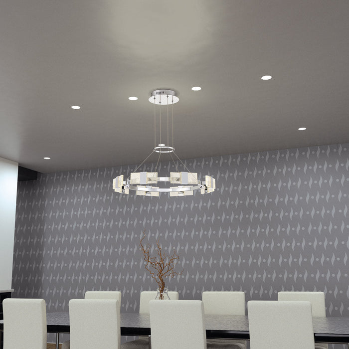 Krone LED Chandelier in dining room.