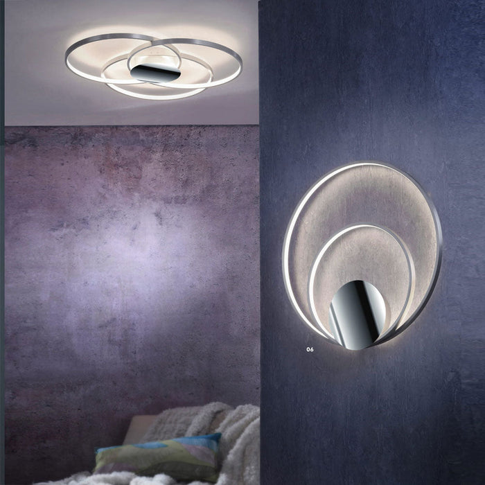 Sedona LED Semi Flush Mount Ceiling Light in bedroom.