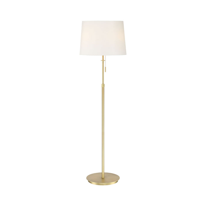 X3 Floor Lamp in Satin Brass/White.
